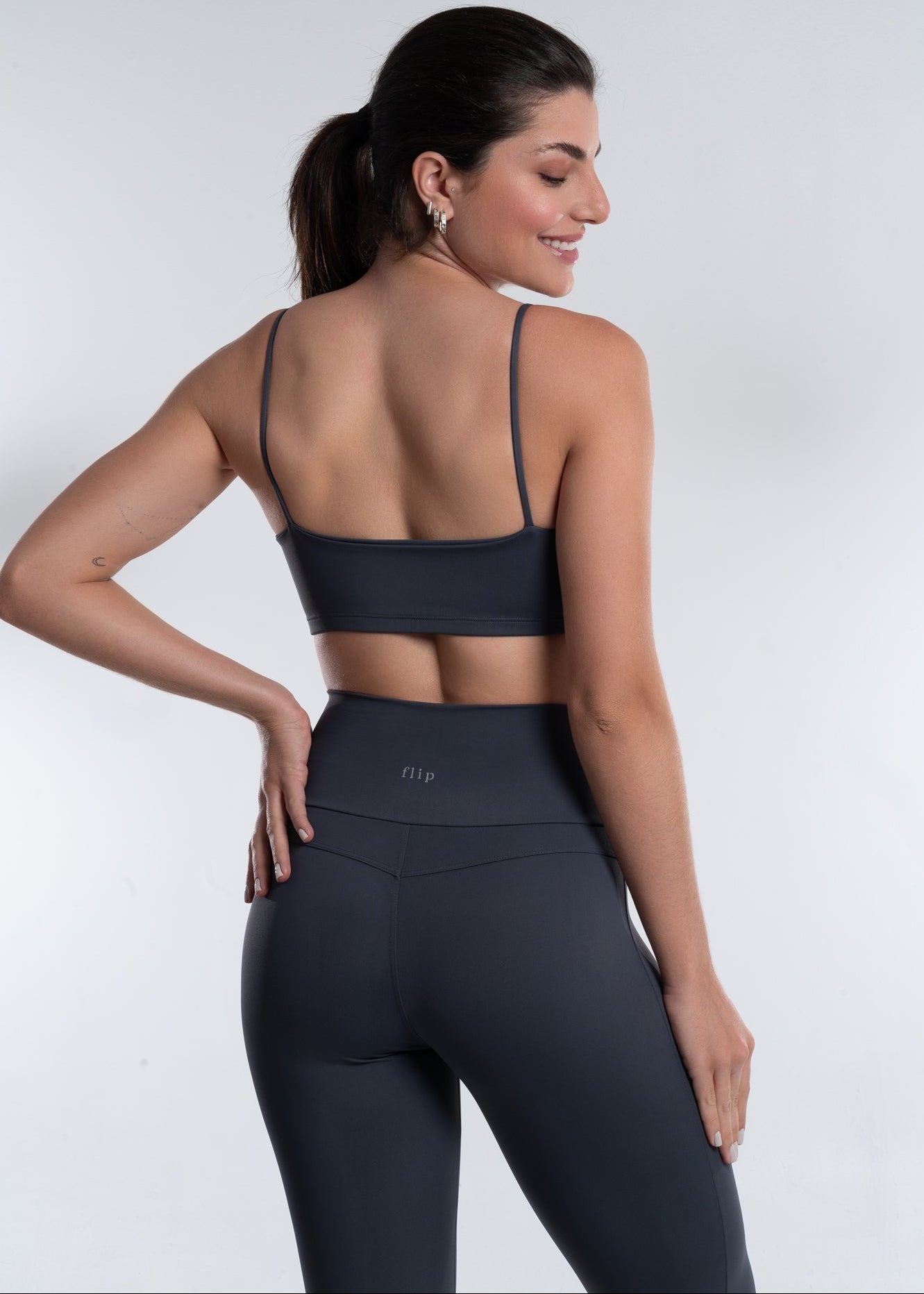 Legging Cós Alto Cinza
