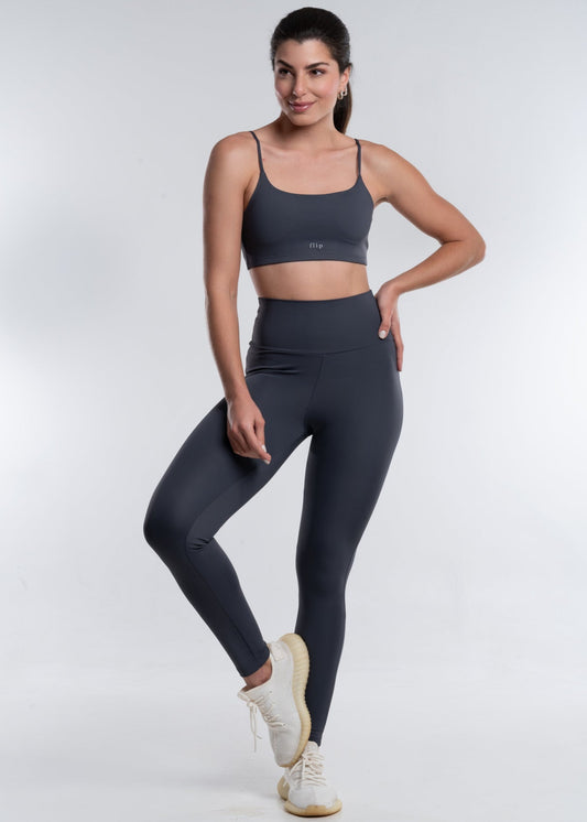 Legging Cós Alto Cinza