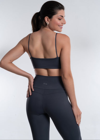 Legging Cós Alto Cinza